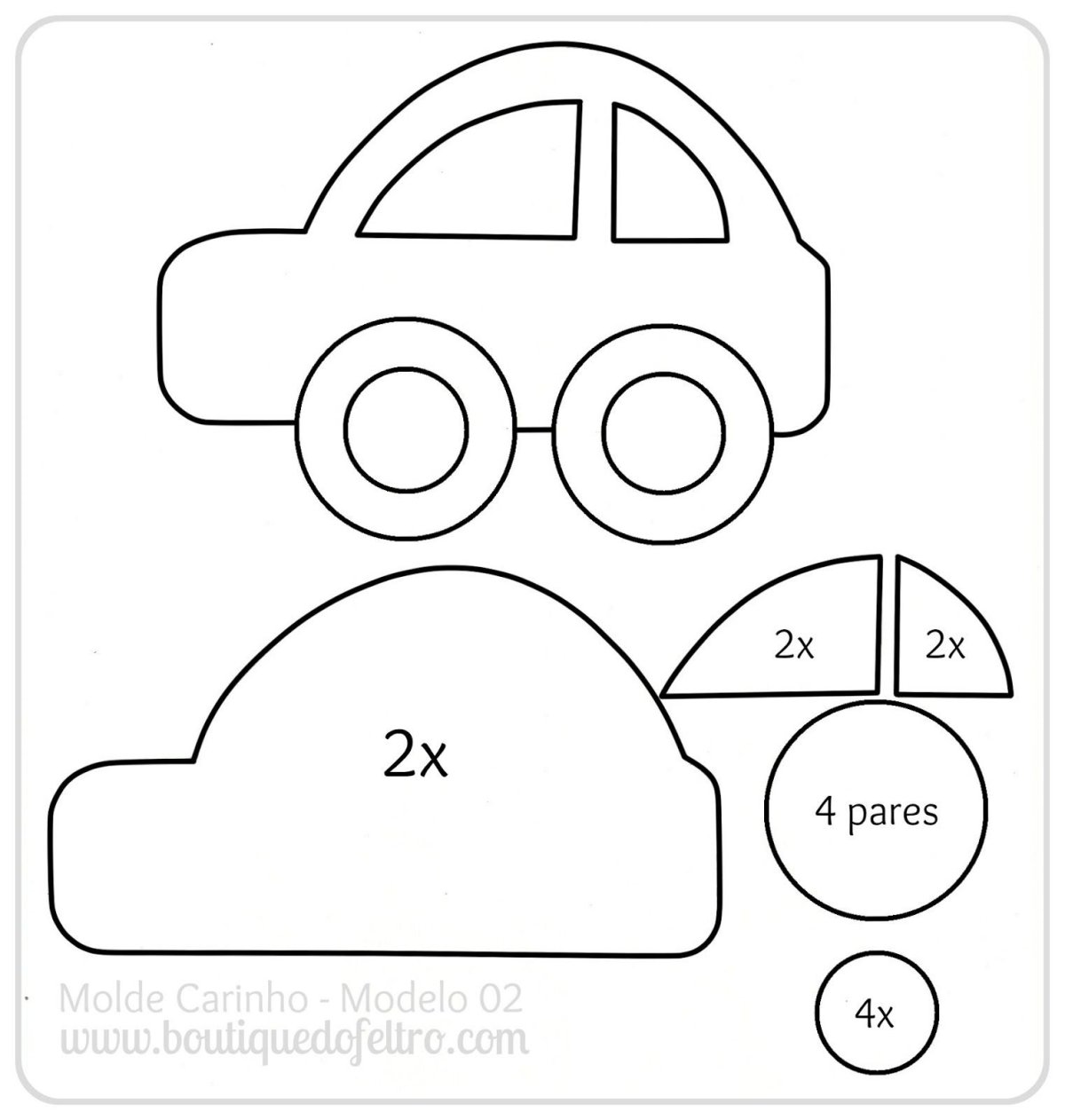 Машина из фетра выкройка
