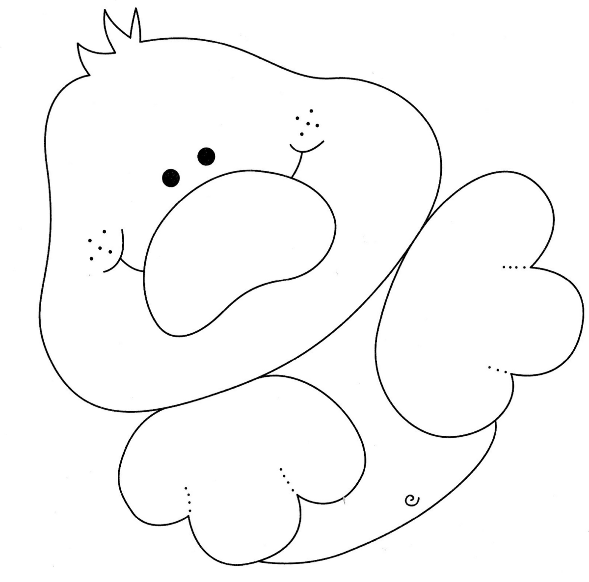 Аппликация утка из фетра