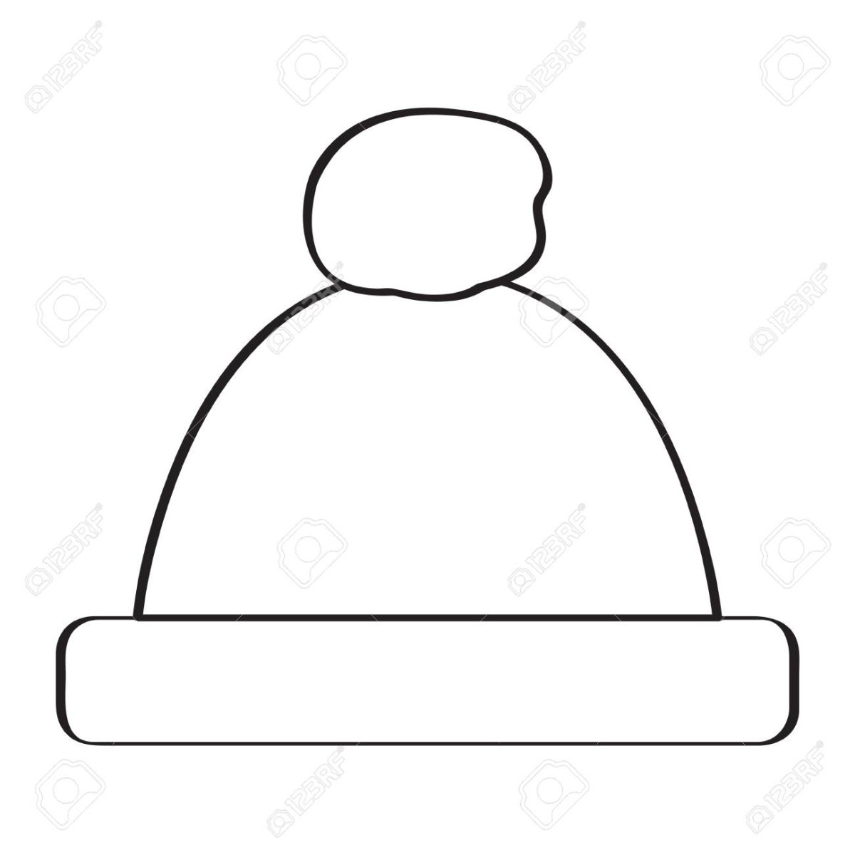 Трафарет шапка с помпоном