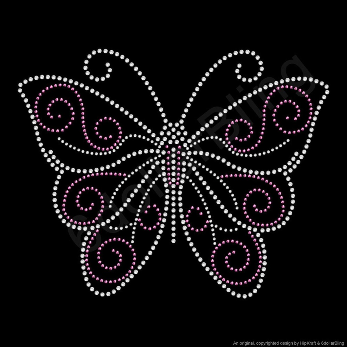 Бабочка из страз на одежде