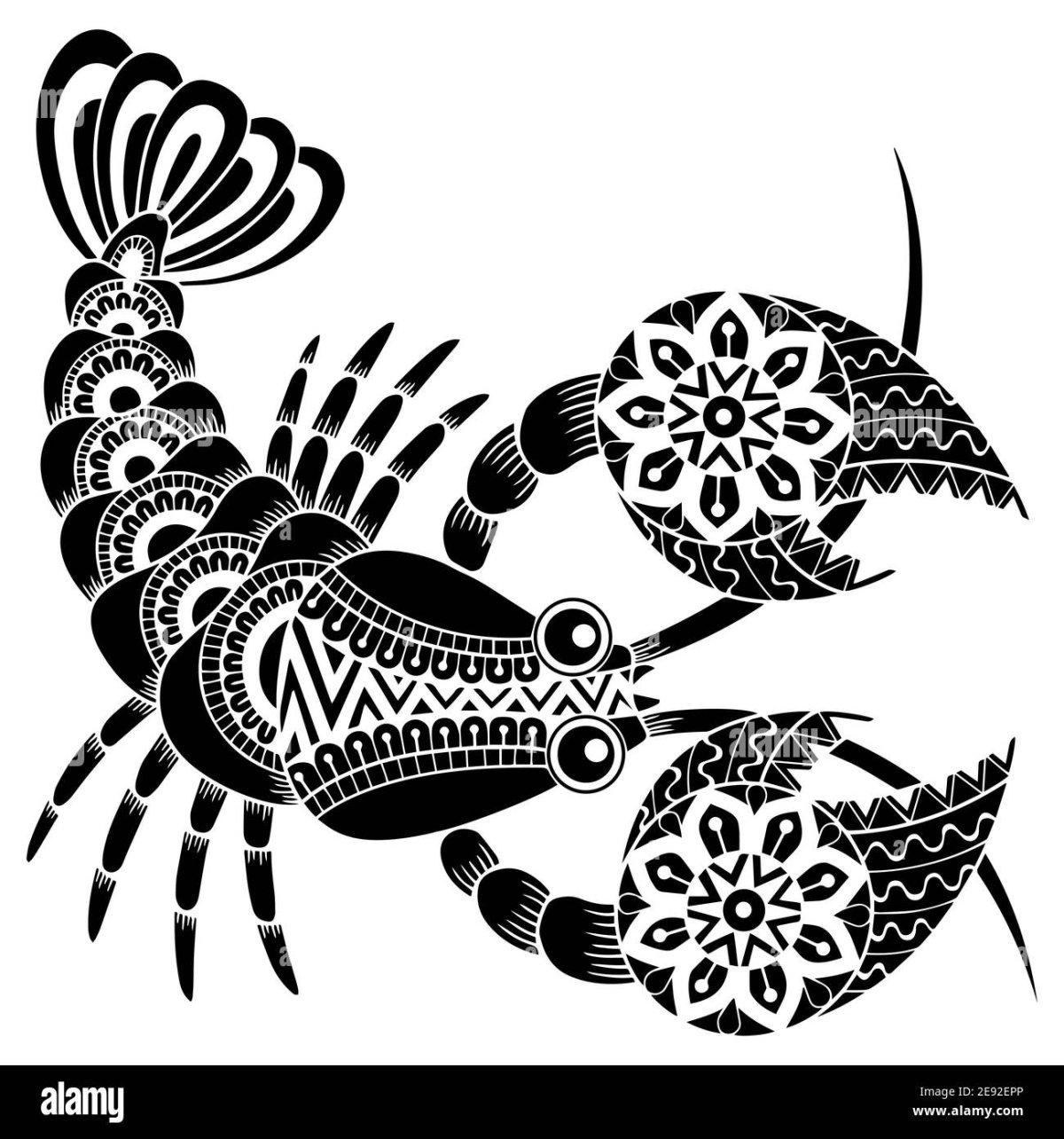 Лобстер силуэт на белом фоне