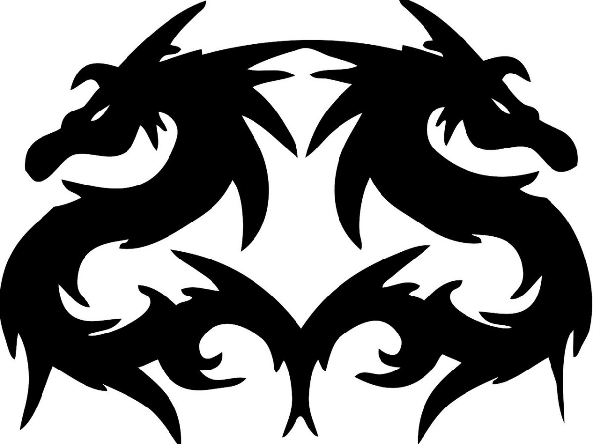 Дракон трафарет для броши