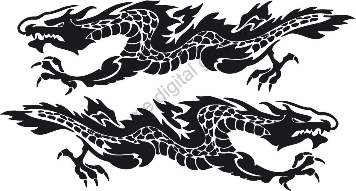 Силуэты драконов