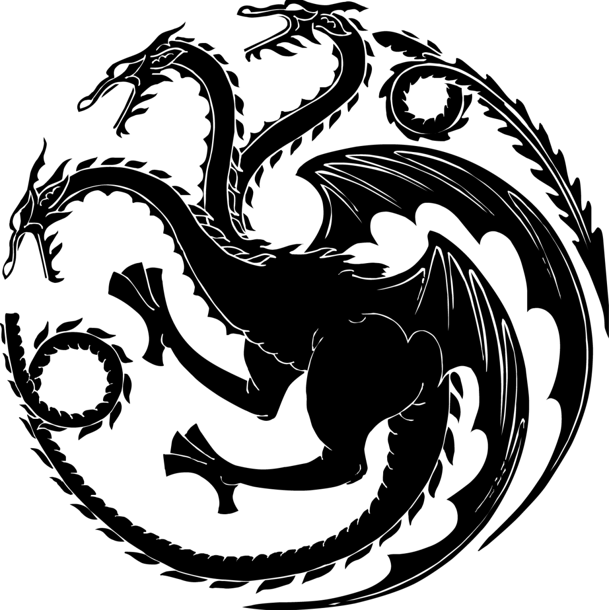 Силуэты драконов для вырезания