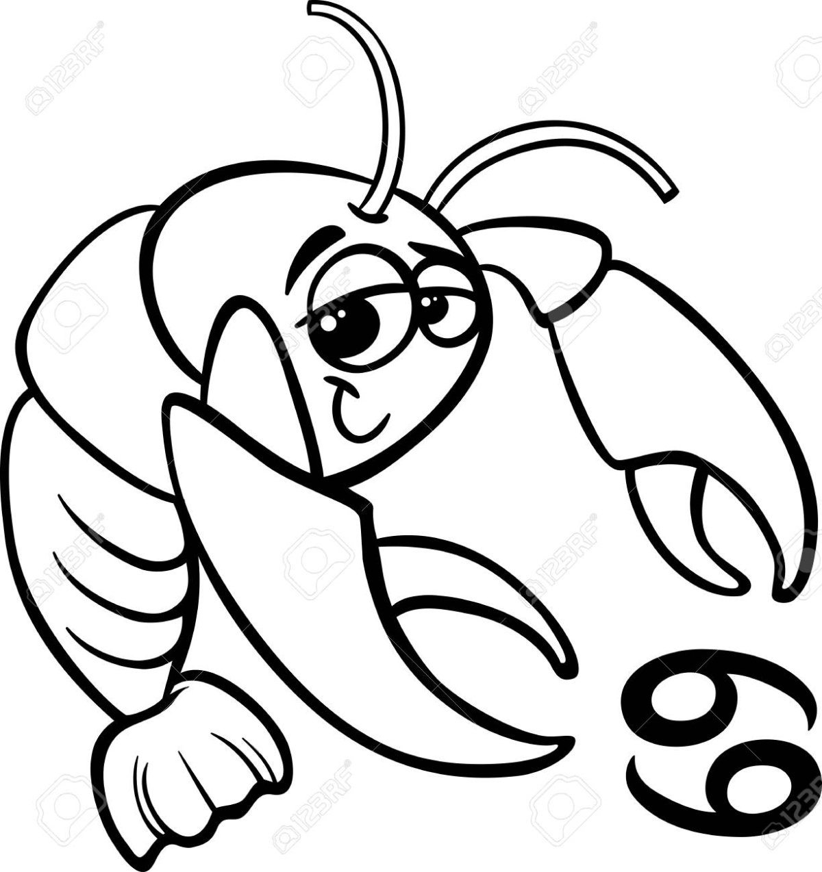 Рачки контурный рисунок