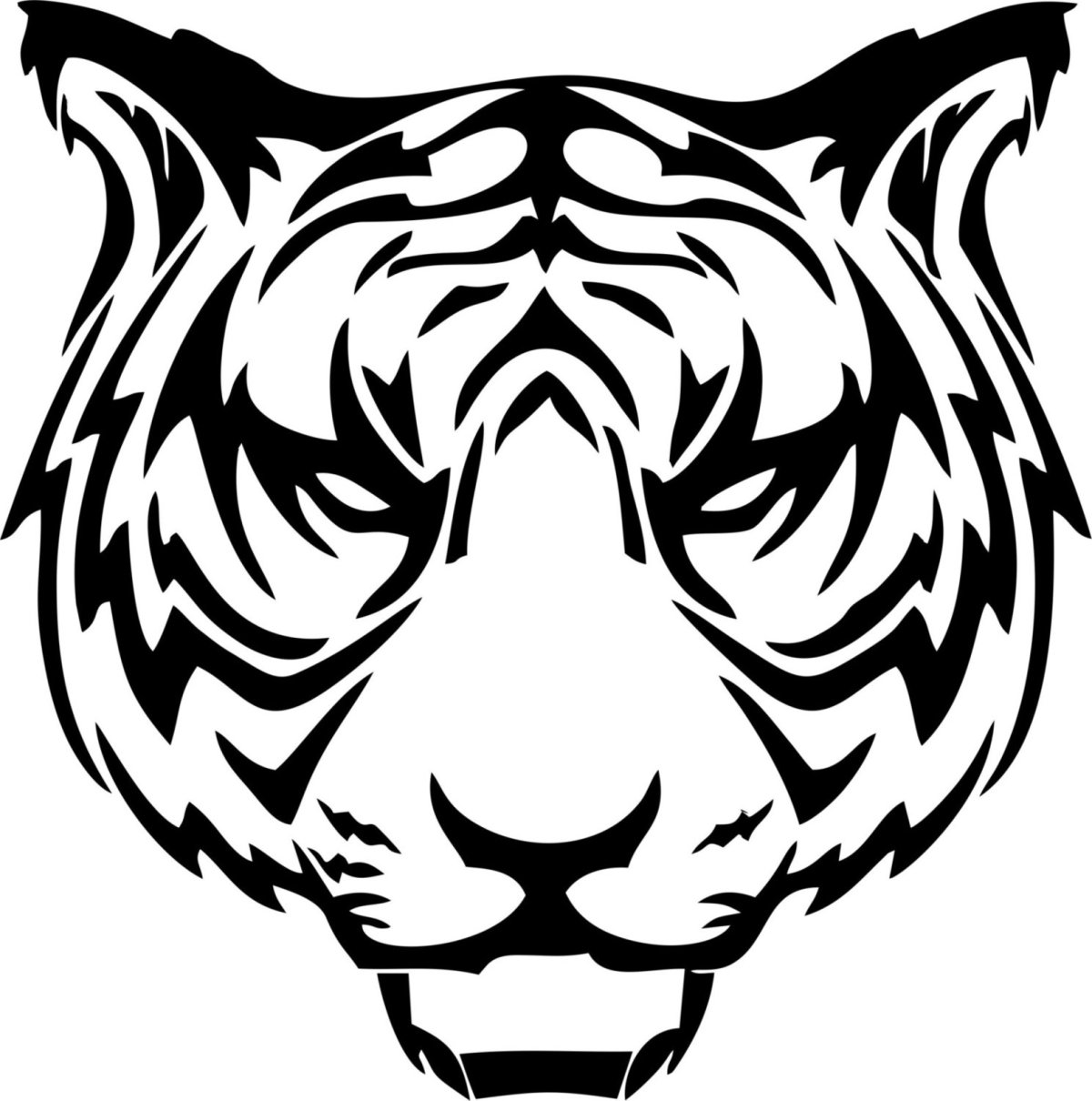 Трафарет тигра для выжигания по дереву