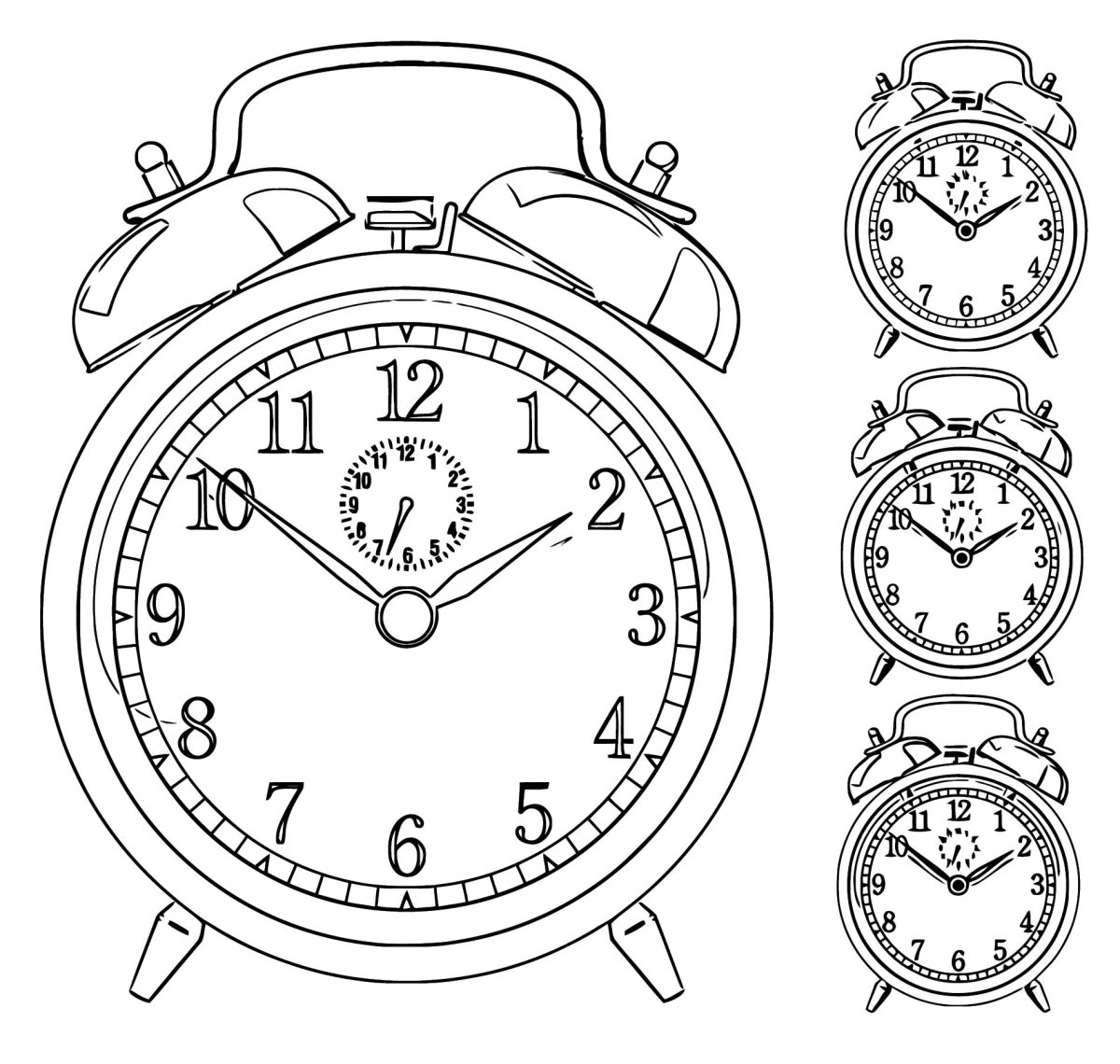 Будильник раскраска для детей