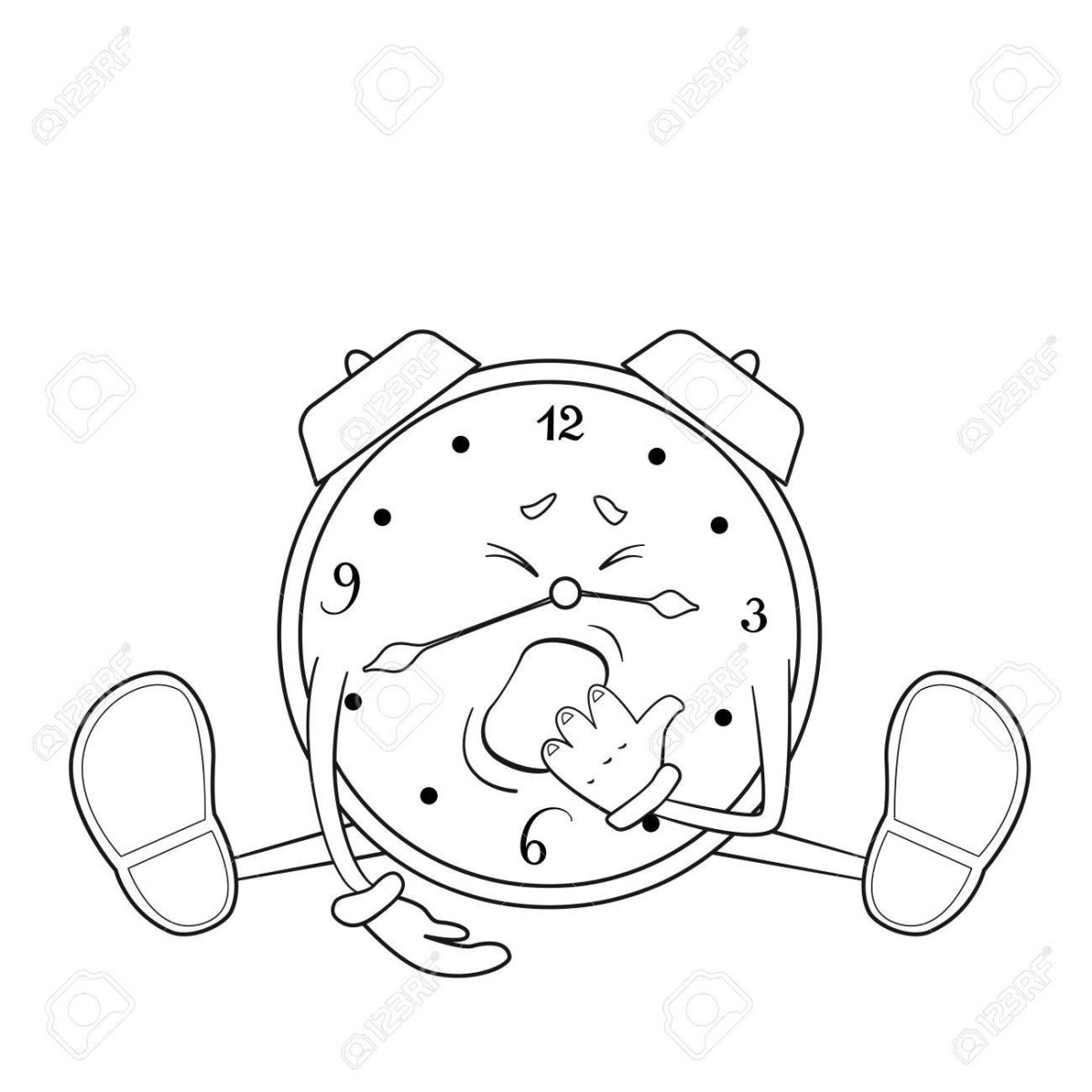 Нарисовать маленький будильник