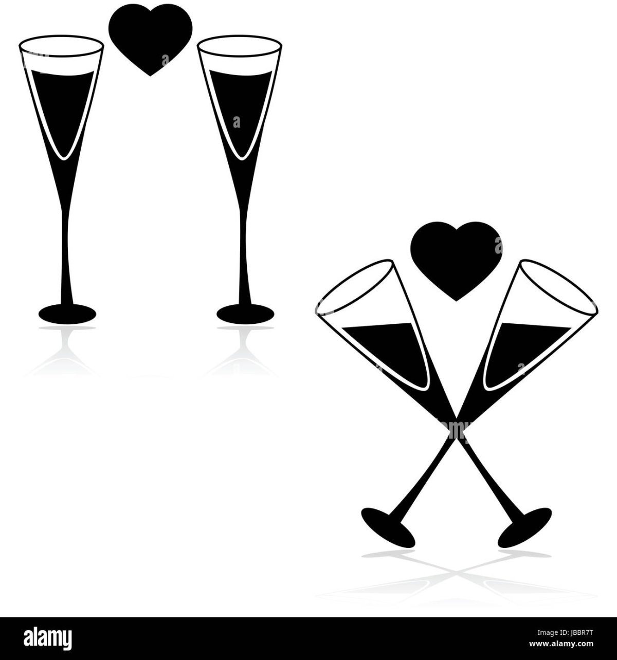 Свадебные бокалы вектор