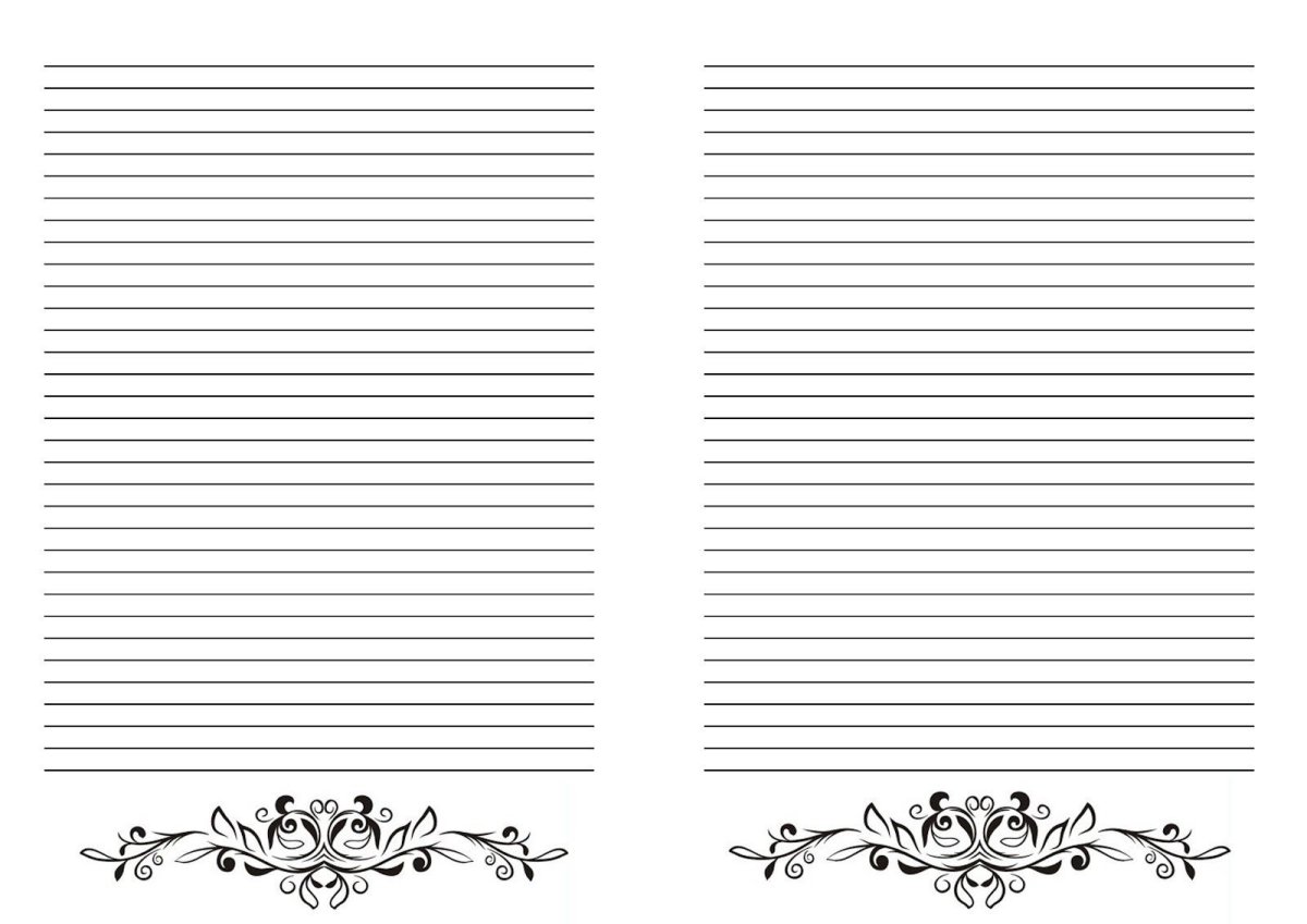 Разлинованные листы для блокнота