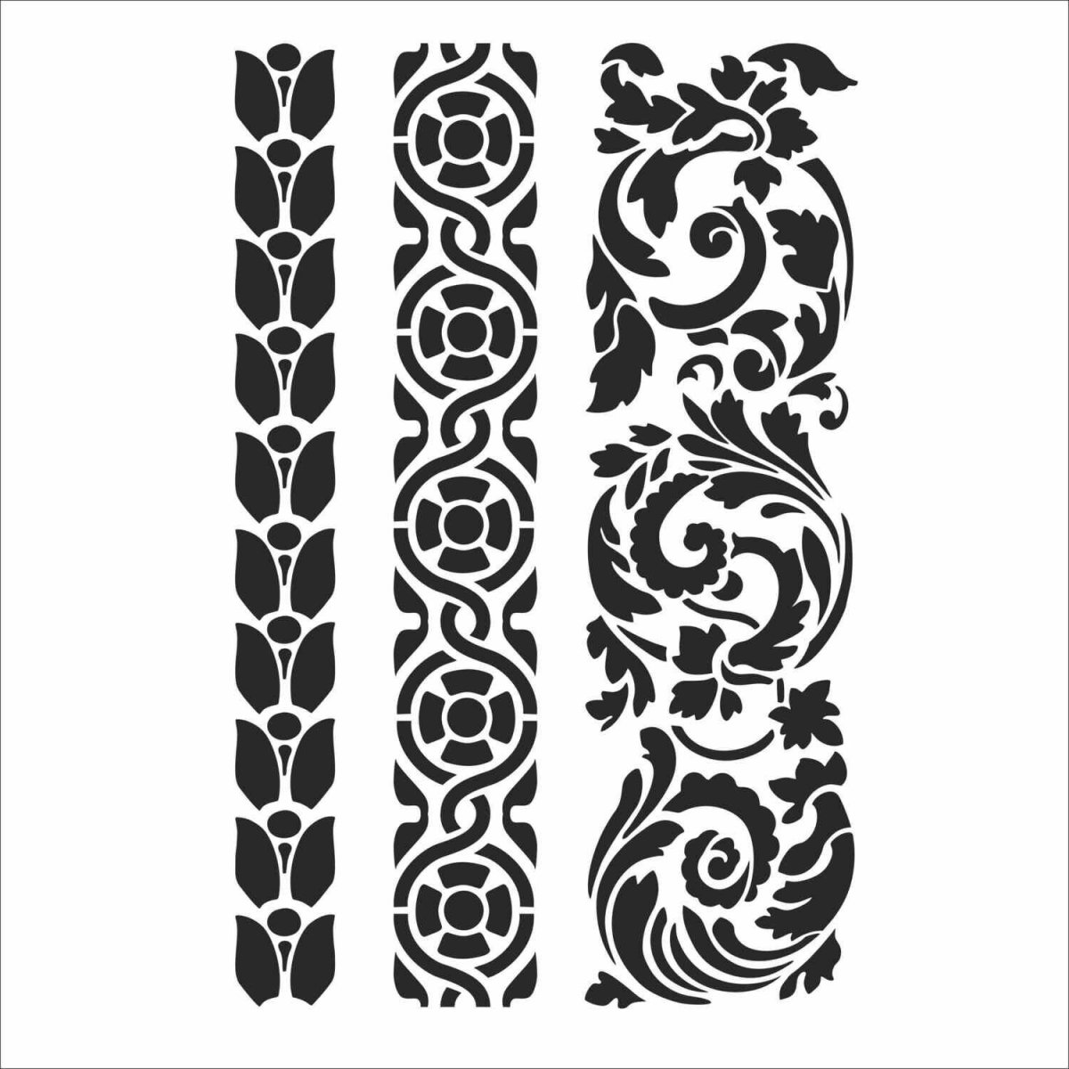 Орнамент вертикальный трафарет