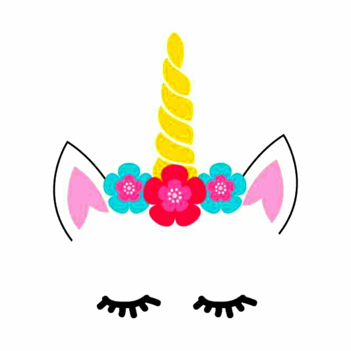 Голова единорога трафарет