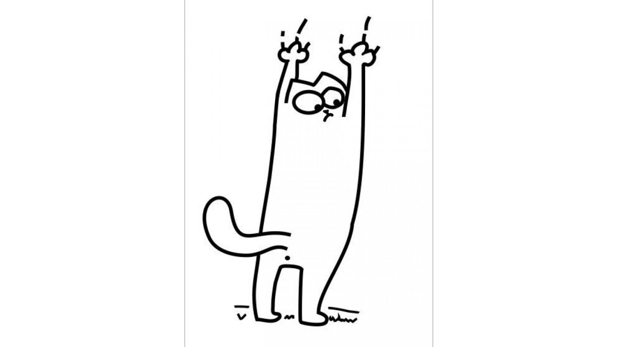 Кот Саймон царапает
