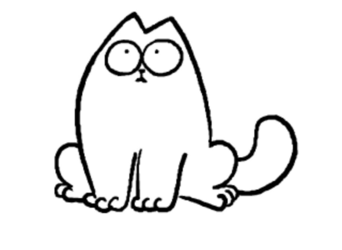 Рисунок кота для срисовки