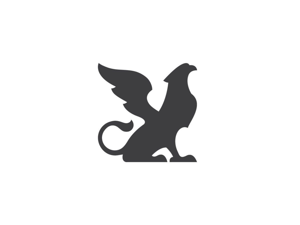 Heraldic Gryphon монохромный