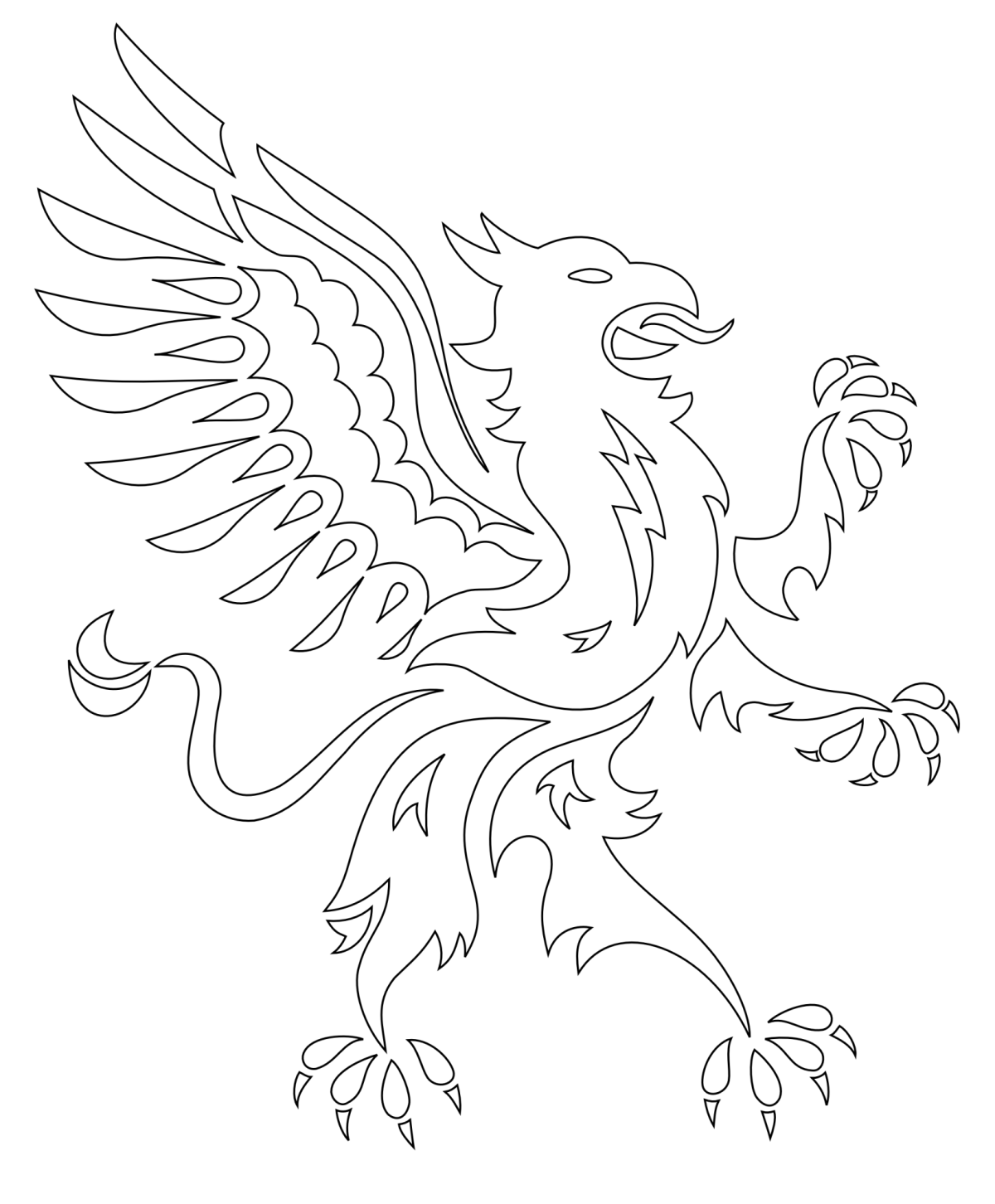 Грифон на мосту рисунок силуэт