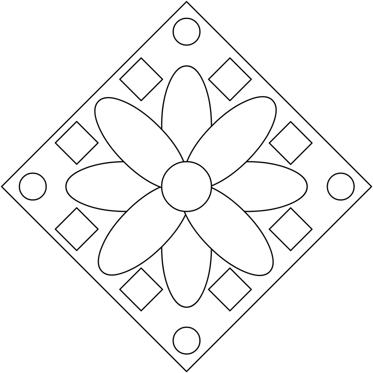 Узор в квадрате для рисования