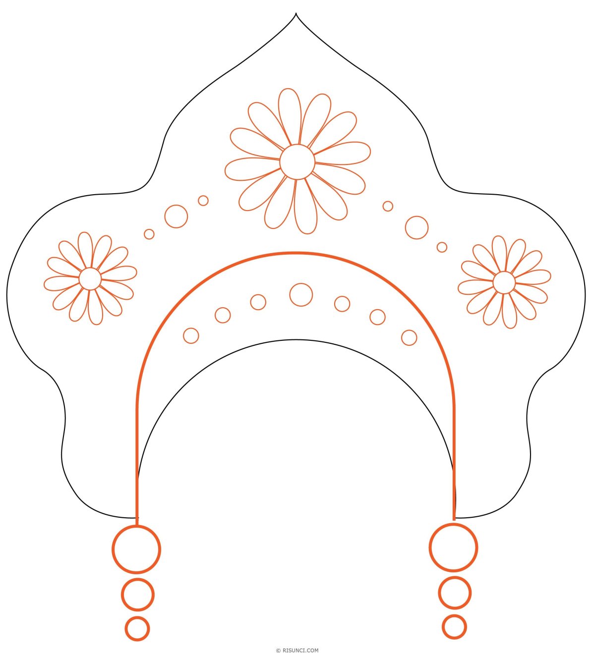 Кокошник рисунок