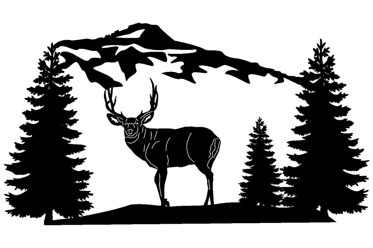 Силуэты елок и деревьев