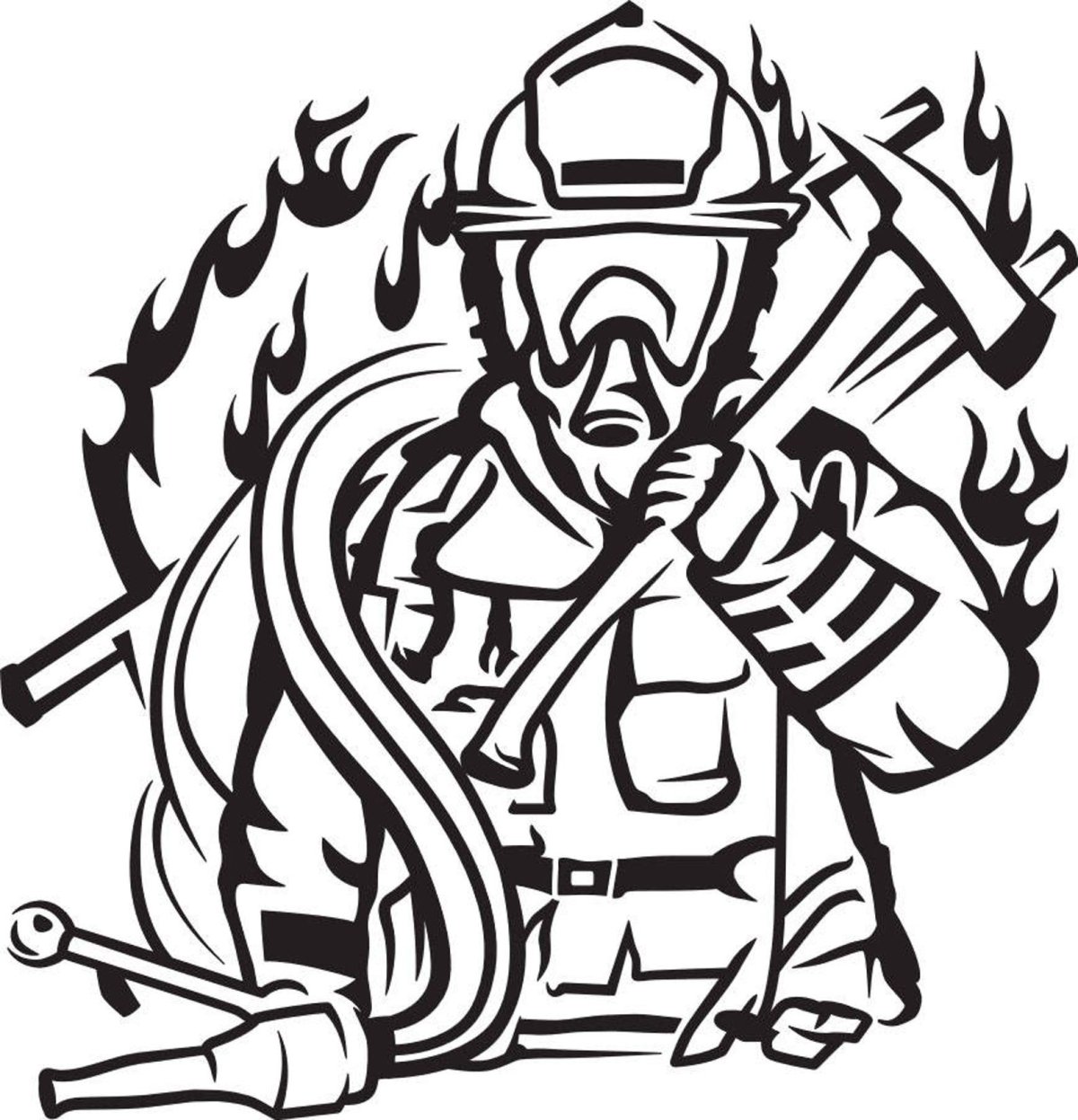 Силуэт пожарника