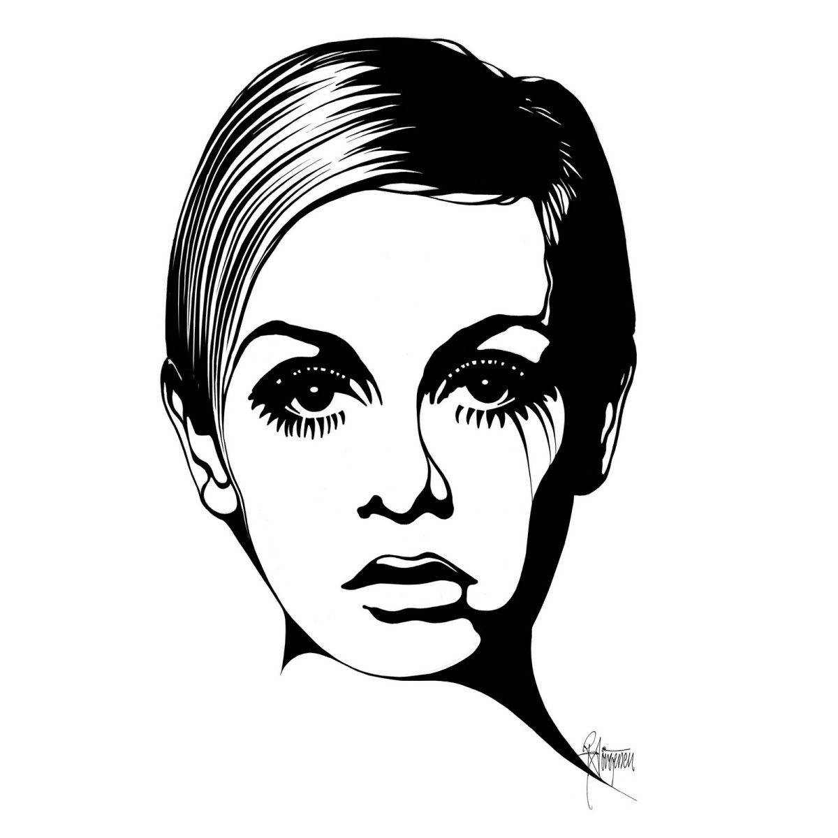 Набросок дамы в шляпке