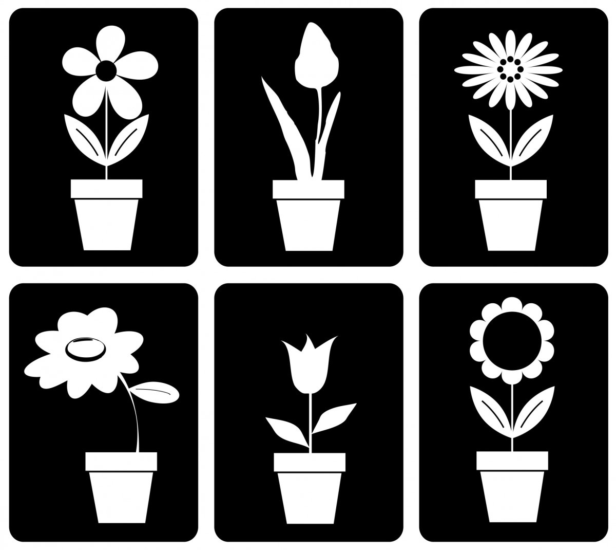 Цветок в горшке силуэт