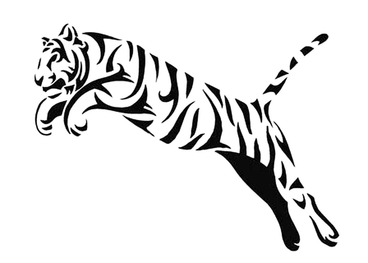Тигр трафарет