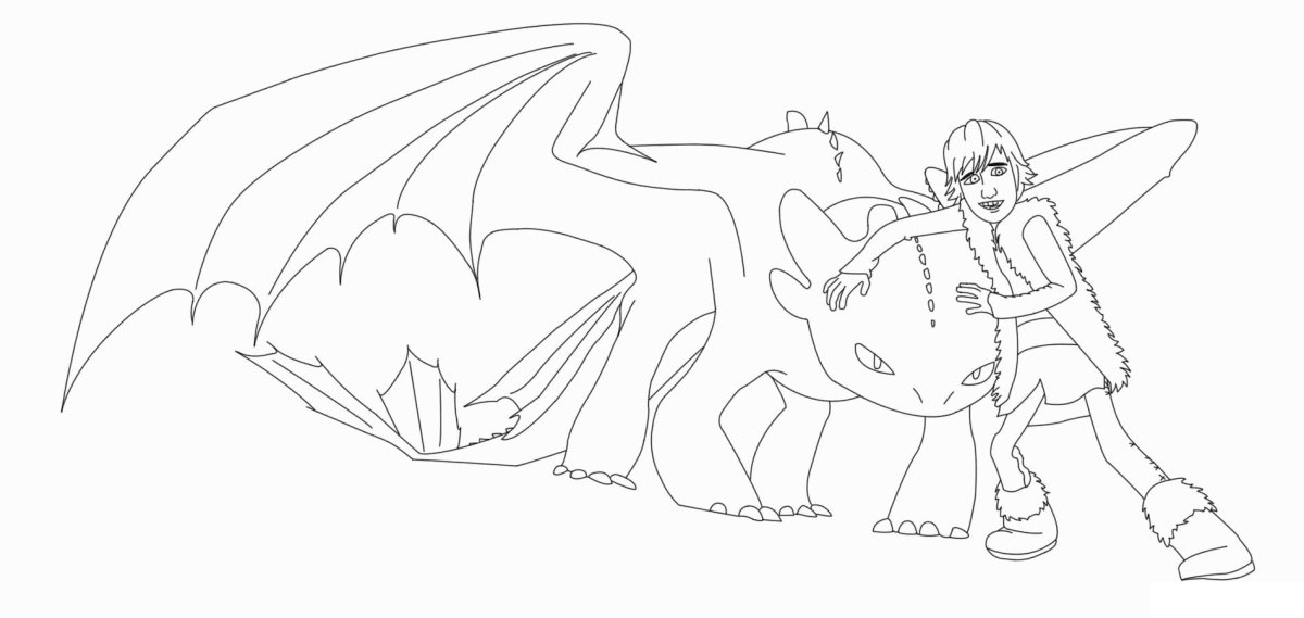 Раскраска Беззубик ночная фурия