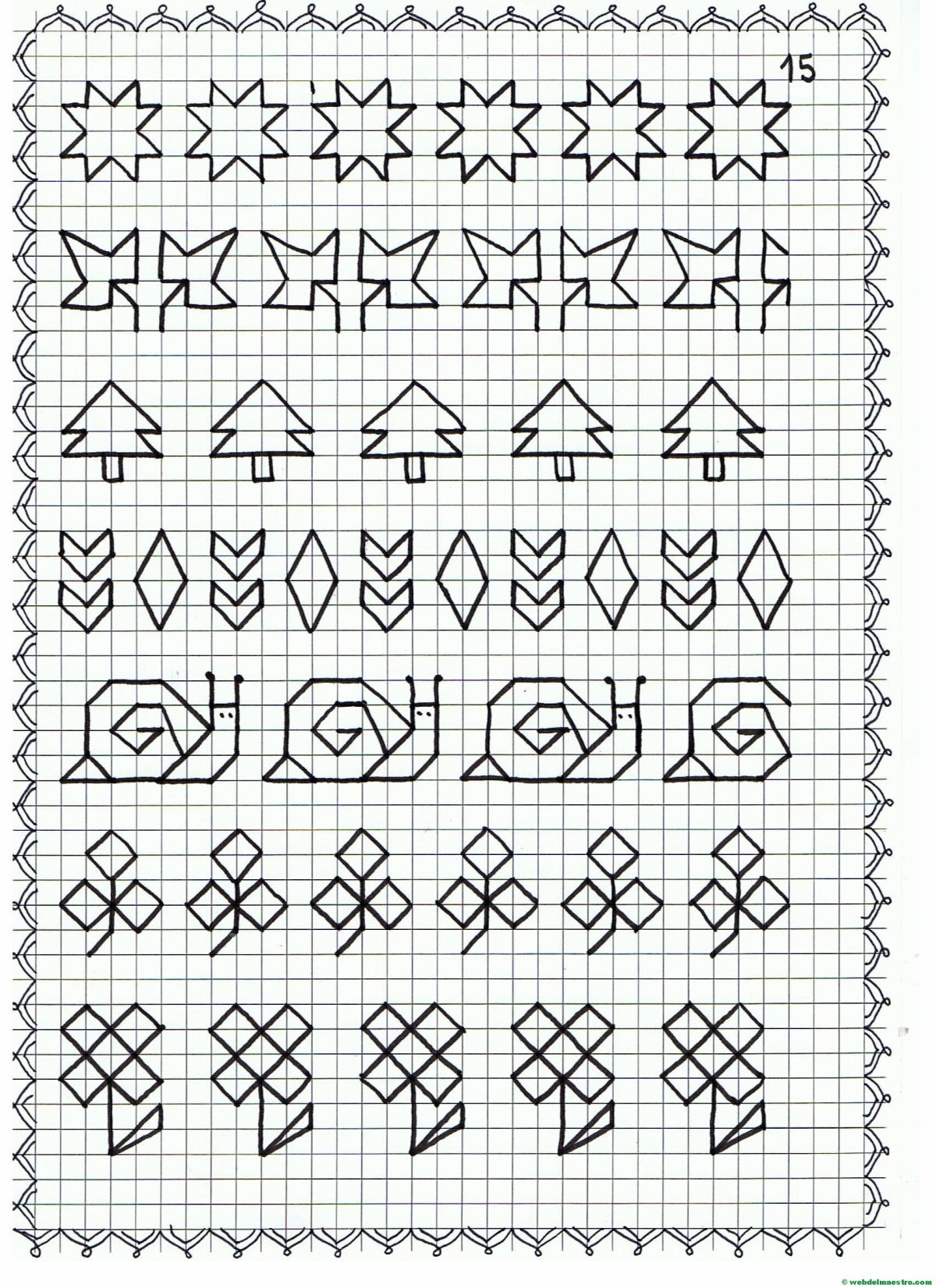 Узоры для рисования по клеткам