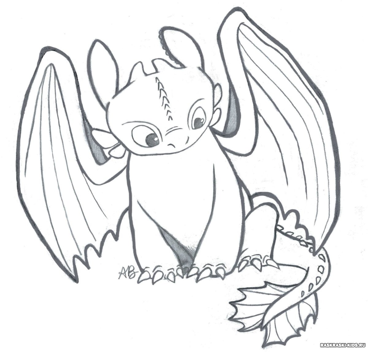 Раскраска дракон ночная фурия