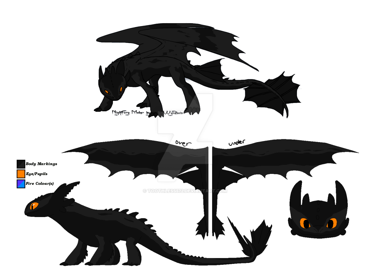 Ночная фурия чертеж