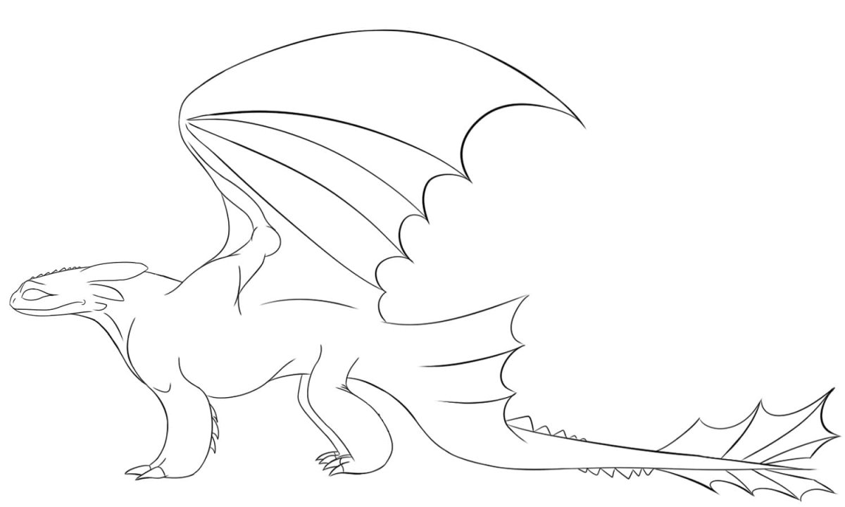 Раскраска Беззубик ночная фурия