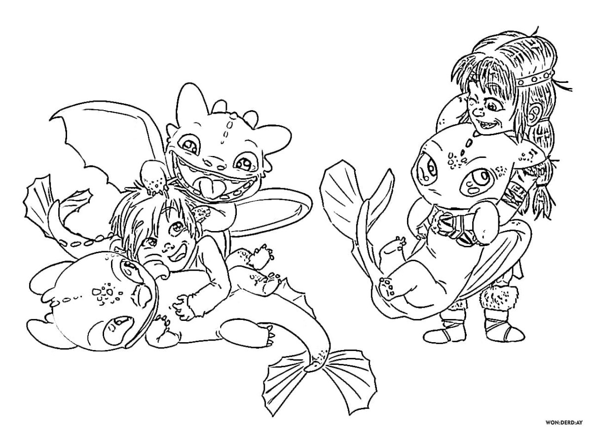 Раскраска как приручить дракона 3