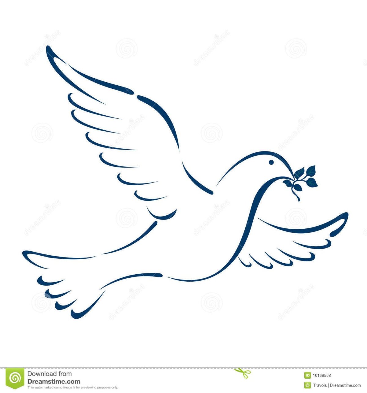 Голубь с ветвью в клюве