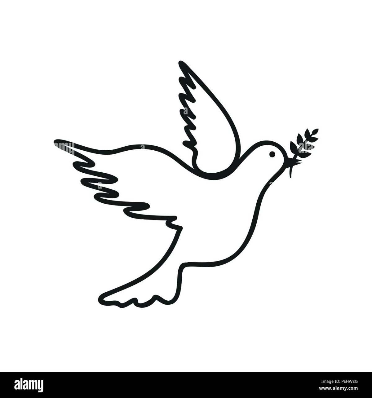 Голубь с оливковой веткой вектор