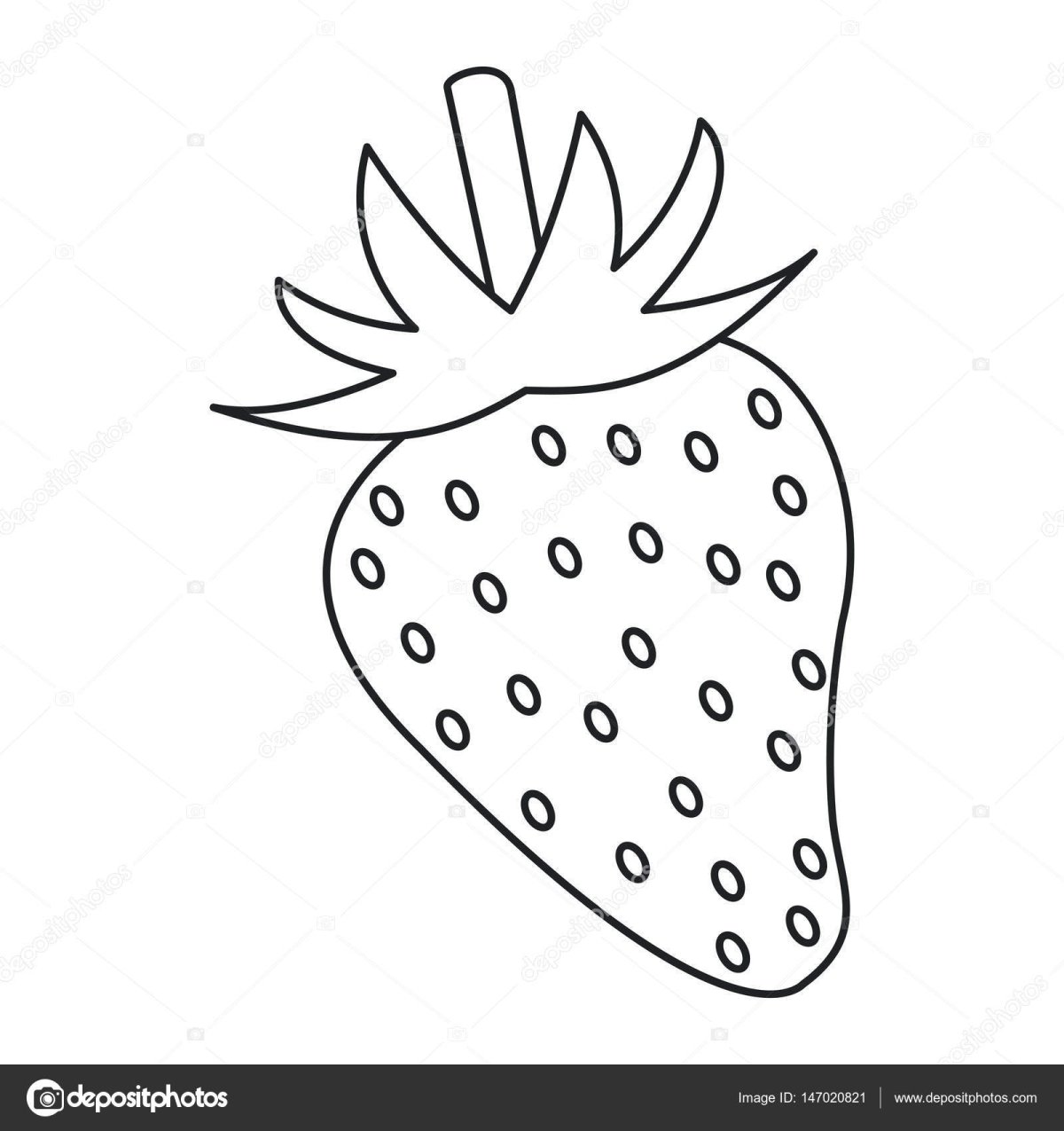 Контур клубники для вырезания