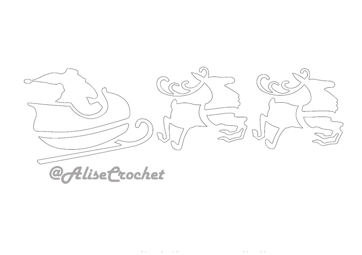 Снежинка дед Мороз на санях из бумаги