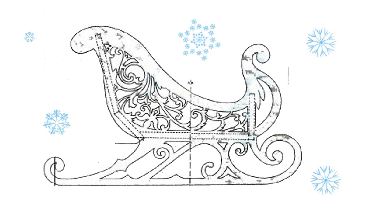 Сани Деда Мороза шаблон