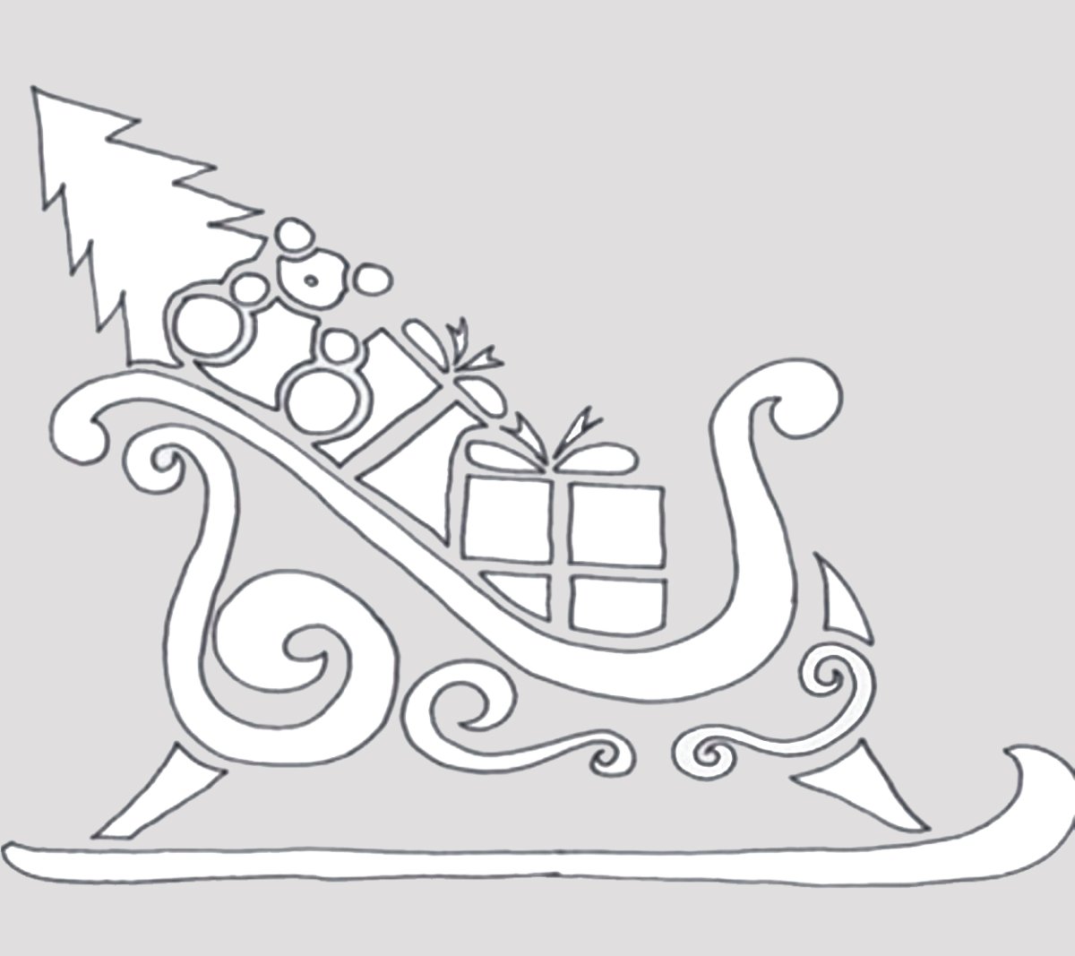 Новогодние украшения на окна сани