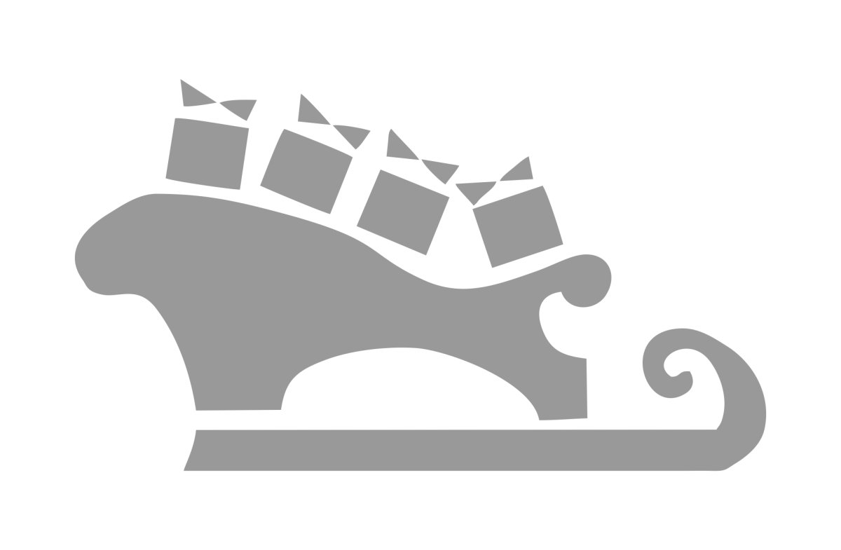 Сани Деда Мороза трафарет