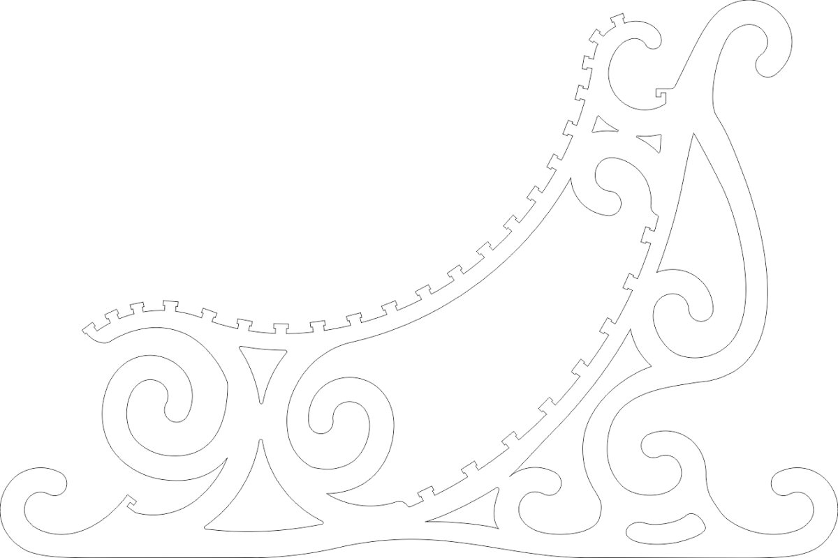 Санки из картона трафарет для вырезания