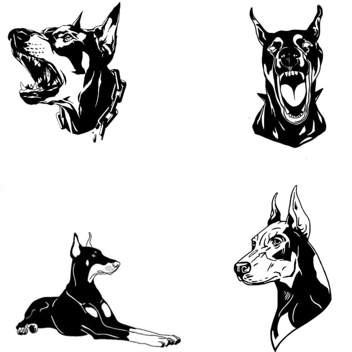 Трафарет добермана