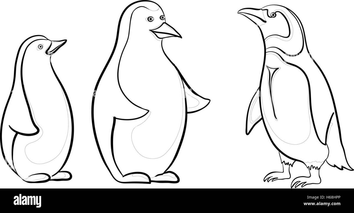 Силуэт пингвина для вырезания