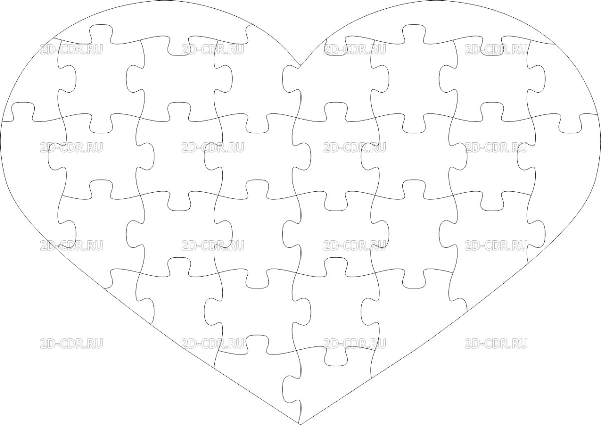 Сердечко из пазлов