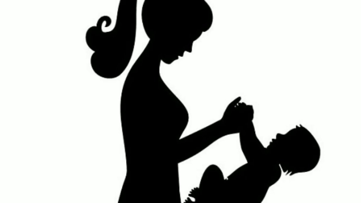 Трафарет матери и ребенка для вырезания