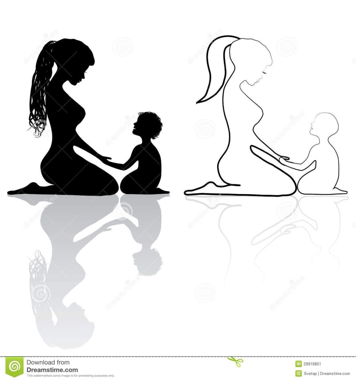 Образ матери и ребенка черно белый