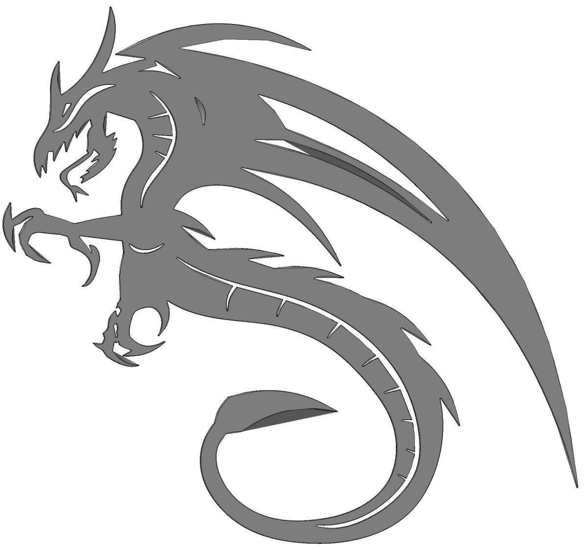 Трафарет дракона для вырезания