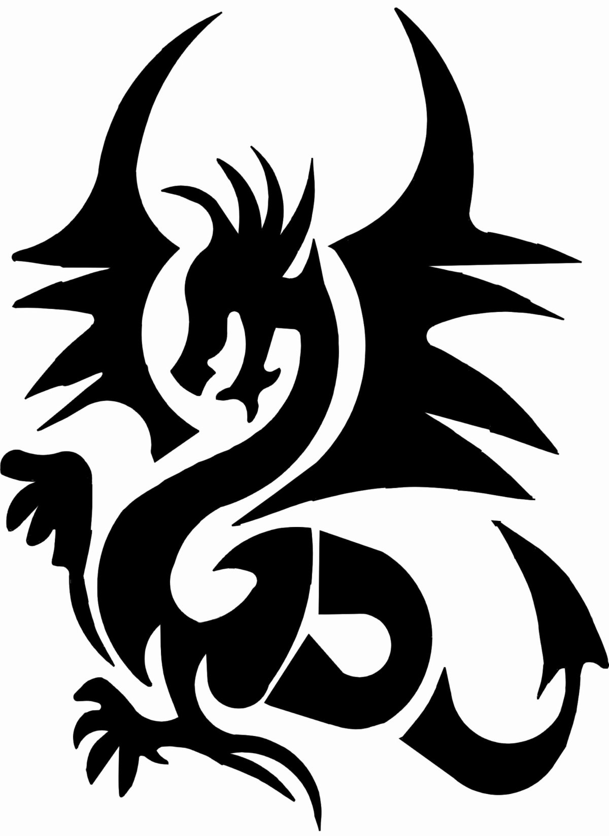 Трафареты драконов