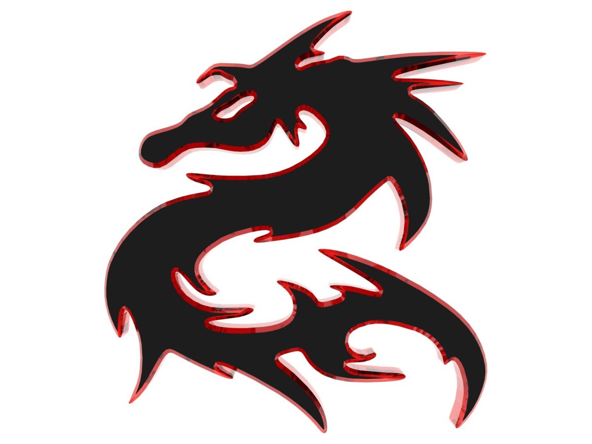 Трафарет дракона для аэрографии