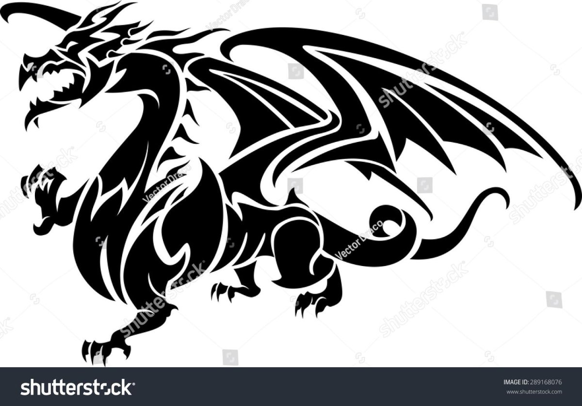 Японский дракон трафарет